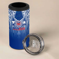 Samoa Rugby 4 in 1 Can Cooler Tumbler Toa Samoa Polynesian Pacific Navy Version
