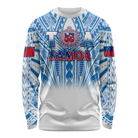 Samoa Rugby Long Sleeve Shirt Toa Samoa Polynesian Pacific White Version LT14