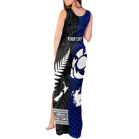 Personalised New Zealand and Scotland Rugby Tank Maxi Dress All Black Maori With Thistle Together LT14 - Polynesian Pride