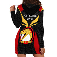 Papua New Guinea Rugby Hoodie Dress Port Moresby Vipers PNG Polynesian Pattern LT14 - Polynesian Pride