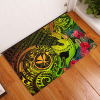 Hawaii Rubber Doormat Kanaka Map With Polynesian Shark Tattoo Reggae Unique LT14 Reggae - Polynesian Pride