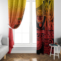 Ia Ora Na Marquesas Islands Window Curtain Mata Tiki Marquesan Tattoo LT14 - Polynesian Pride