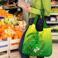 Kia Orana Cook Islands Grocery Bag Kuki Airani Tattoo Pattern With Sea Turtle LT14 - Polynesian Pride