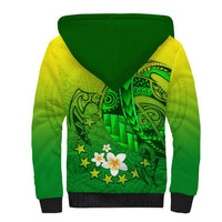 Kia Orana Cook Islands Sherpa Hoodie Kuki Airani Tattoo Pattern With Sea Turtle LT14 - Polynesian Pride