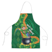 St Patrick's Day Hawaii Apron Hauoli Maoli Funny Shaka Leprechaun LT14 Green - Polynesian Pride