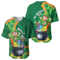 St Patrick's Day Hawaii Baseball Jersey Hauoli Maoli Funny Shaka Leprechaun LT14 - Polynesian Pride