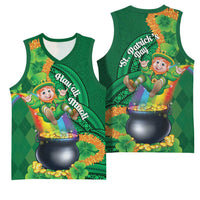 St Patrick's Day Hawaii Basketball Jersey Hauoli Maoli Funny Shaka Leprechaun LT14 - Polynesian Pride