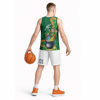 St Patrick's Day Hawaii Basketball Jersey Hauoli Maoli Funny Shaka Leprechaun LT14 - Polynesian Pride
