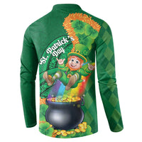 St Patrick's Day Hawaii Button Sweatshirt Hauoli Maoli Funny Shaka Leprechaun LT14 - Polynesian Pride