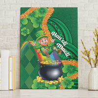 St Patrick's Day Hawaii Canvas Wall Art Hauoli Maoli Funny Shaka Leprechaun LT14 Without Frame Green - Polynesian Pride