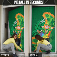 St Patrick's Day Hawaii Door Cover Hauoli Maoli Funny Shaka Leprechaun LT14 - Polynesian Pride