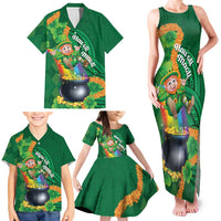 St Patrick's Day Hawaii Family Matching Tank Maxi Dress and Hawaiian Shirt Hauoli Maoli Funny Shaka Leprechaun