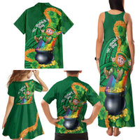 St Patrick's Day Hawaii Family Matching Tank Maxi Dress and Hawaiian Shirt Hauoli Maoli Funny Shaka Leprechaun