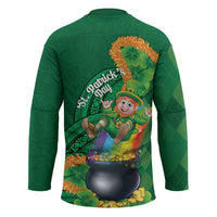 St Patrick's Day Hawaii Hockey Jersey Hauoli Maoli Funny Shaka Leprechaun LT14 - Polynesian Pride
