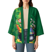 St Patrick's Day Hawaii Kimono Hauoli Maoli Funny Shaka Leprechaun LT14 - Polynesian Pride