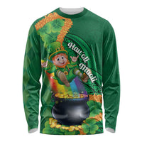 St Patrick's Day Hawaii Long Sleeve Shirt Hauoli Maoli Funny Shaka Leprechaun LT14 Unisex Green - Polynesian Pride