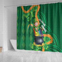 St Patrick's Day Hawaii Shower Curtain Hauoli Maoli Funny Shaka Leprechaun LT14 - Polynesian Pride