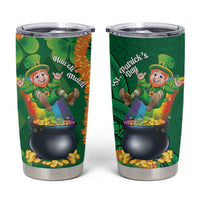St Patrick's Day Hawaii Tumbler Cup Hauoli Maoli Funny Shaka Leprechaun LT14 Green - Polynesian Pride