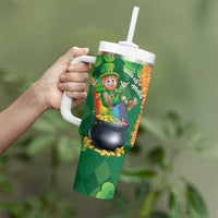 St Patrick's Day Hawaii Tumbler With Handle Hauoli Maoli Funny Shaka Leprechaun LT14 - Polynesian Pride