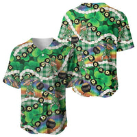 St Patrick's Day Palaka Hawaii Baseball Jersey Kukui Nut Pikake Lei Shamrock Dabbing Leprechaun LT14 - Polynesian Pride