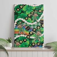 St Patrick's Day Palaka Hawaii Canvas Wall Art Kukui Nut Pikake Lei Shamrock Dabbing Leprechaun LT14 - Polynesian Pride