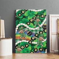 St Patrick's Day Palaka Hawaii Canvas Wall Art Kukui Nut Pikake Lei Shamrock Dabbing Leprechaun LT14 - Polynesian Pride