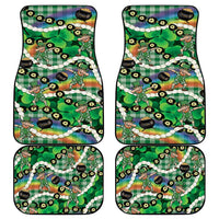 St Patrick's Day Palaka Hawaii Car Mats Kukui Nut Pikake Lei Shamrock Dabbing Leprechaun LT14 - Polynesian Pride