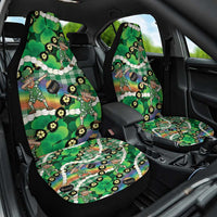 St Patrick's Day Palaka Hawaii Car Seat Cover Kukui Nut Pikake Lei Shamrock Dabbing Leprechaun LT14 One Size Green - Polynesian Pride