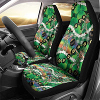 St Patrick's Day Palaka Hawaii Car Seat Cover Kukui Nut Pikake Lei Shamrock Dabbing Leprechaun LT14 - Polynesian Pride