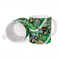 St Patrick's Day Palaka Hawaii Ceramic Mug Kukui Nut Pikake Lei Shamrock Dabbing Leprechaun LT14 - Polynesian Pride