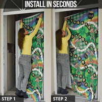 St Patrick's Day Palaka Hawaii Door Cover Kukui Nut Pikake Lei Shamrock Dabbing Leprechaun LT14 - Polynesian Pride