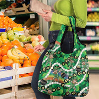 St Patrick's Day Palaka Hawaii Grocery Bag Kukui Nut Pikake Lei Shamrock Dabbing Leprechaun LT14 - Polynesian Pride