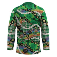St Patrick's Day Palaka Hawaii Hockey Jersey Kukui Nut Pikake Lei Shamrock Dabbing Leprechaun LT14 - Polynesian Pride