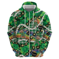 St Patrick's Day Palaka Hawaii Hoodie Kukui Nut Pikake Lei Shamrock Dabbing Leprechaun LT14 - Polynesian Pride