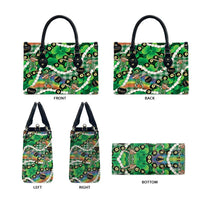 St Patrick's Day Palaka Hawaii Leather Bag Kukui Nut Pikake Lei Shamrock Dabbing Leprechaun LT14 - Polynesian Pride