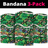 St Patrick's Day Palaka Hawaii Neck Gaiter Kukui Nut Pikake Lei Shamrock Dabbing Leprechaun LT14 package One Size: 25*50cm Green - Polynesian Pride