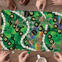 St Patrick's Day Palaka Hawaii Puzzle Kukui Nut Pikake Lei Shamrock Dabbing Leprechaun LT14 - Polynesian Pride