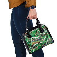 St Patrick's Day Palaka Hawaii Shoulder Handbag Kukui Nut Pikake Lei Shamrock Dabbing Leprechaun LT14 - Polynesian Pride