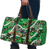 St Patrick's Day Palaka Hawaii Travel Bag Kukui Nut Pikake Lei Shamrock Dabbing Leprechaun