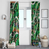St Patrick's Day Palaka Hawaii Window Curtain Kukui Nut Pikake Lei Shamrock Dabbing Leprechaun LT14 - Polynesian Pride