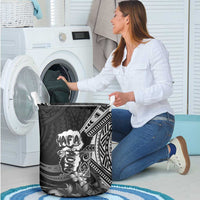 Hafa Adai Guam Discovery Day Laundry Basket Chamorro Latte Stone Hand Black Version LT14 - Polynesian Pride