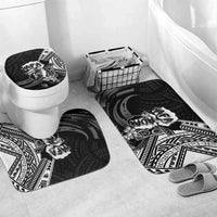 Hafa Adai Guam Discovery Day Bathroom Set Chamorro Latte Stone Hand Black Version LT14 Mat Set Only (3 pcs) One Size Black - Polynesian Pride