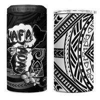 Hafa Adai Guam Discovery Day 4 in 1 Can Cooler Tumbler Chamorro Latte Stone Hand Black Version LT14 One Size: 16 oz Black - Polynesian Pride