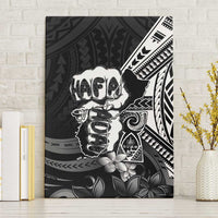 Hafa Adai Guam Discovery Day Canvas Wall Art Chamorro Latte Stone Hand Black Version LT14 Without Frame Black - Polynesian Pride