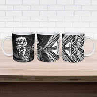 Hafa Adai Guam Discovery Day Ceramic Mug Chamorro Latte Stone Hand Black Version LT14 - Polynesian Pride