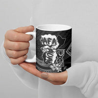 Hafa Adai Guam Discovery Day Ceramic Mug Chamorro Latte Stone Hand Black Version LT14 - Polynesian Pride