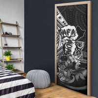 Hafa Adai Guam Discovery Day Door Cover Chamorro Latte Stone Hand Black Version LT14 - Polynesian Pride