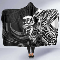 Hafa Adai Guam Discovery Day Hooded Blanket Chamorro Latte Stone Hand Black Version LT14 One Size Black - Polynesian Pride