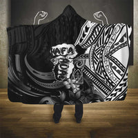 Hafa Adai Guam Discovery Day Hooded Blanket Chamorro Latte Stone Hand Black Version LT14 - Polynesian Pride