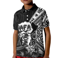 Hafa Adai Guam Discovery Day Kid Polo Shirt Chamorro Latte Stone Hand Black Version LT14 Kid Black - Polynesian Pride